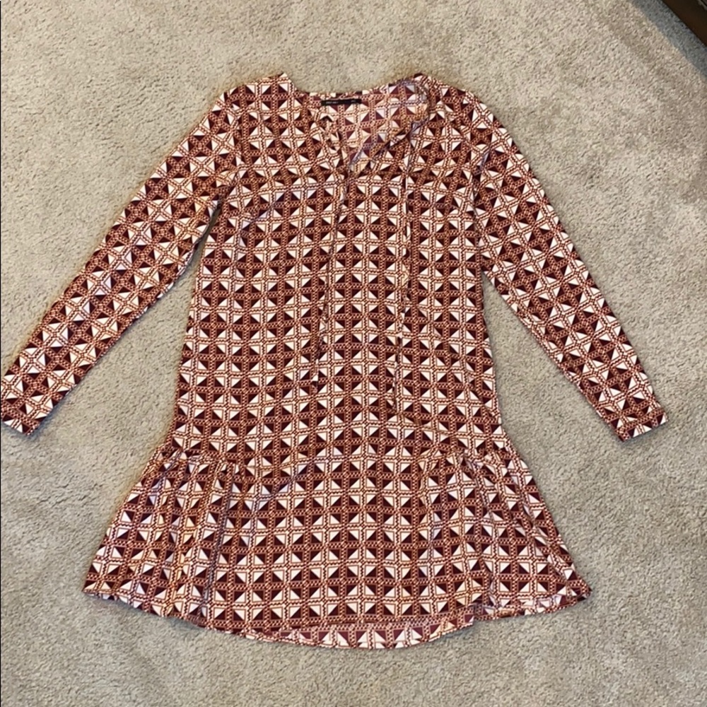 Multi colored long sleeve mini dress